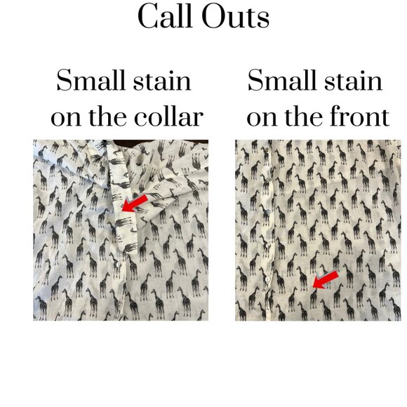 H&M Sheer Cotton Giraffe Print Button Down Shirt Women’s Black White Size 8 - Picture 9 of 11